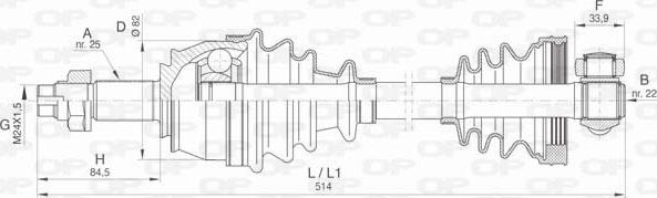 Open Parts DRS6443.00 - Piedziņas vārpsta autodraugiem.lv