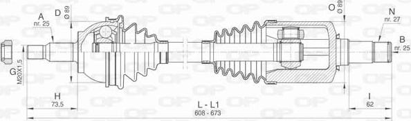 Open Parts DRS6442.00 - Piedziņas vārpsta autodraugiem.lv