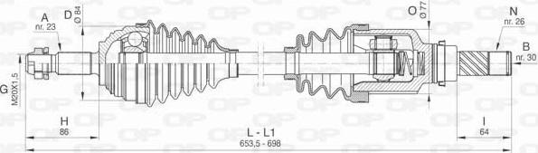 Open Parts DRS6447.00 - Piedziņas vārpsta autodraugiem.lv