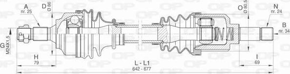 Open Parts DRS6454.00 - Piedziņas vārpsta autodraugiem.lv