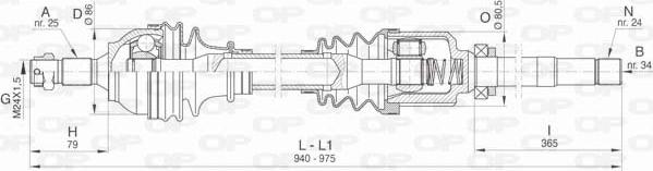 Open Parts DRS6457.00 - Piedziņas vārpsta autodraugiem.lv