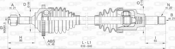 Open Parts DRS6464.00 - Piedziņas vārpsta autodraugiem.lv