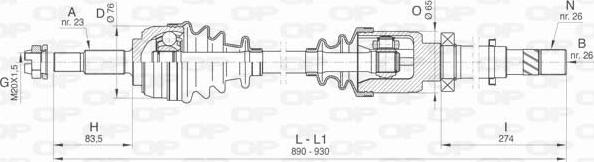 Open Parts DRS6466.00 - Piedziņas vārpsta autodraugiem.lv