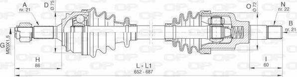 Open Parts DRS6460.00 - Piedziņas vārpsta autodraugiem.lv