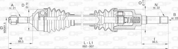 Open Parts DRS6461.00 - Piedziņas vārpsta autodraugiem.lv