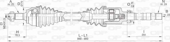 Open Parts DRS6468.00 - Piedziņas vārpsta autodraugiem.lv