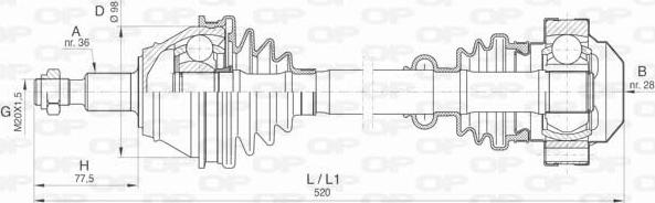 Open Parts DRS6409.00 - Piedziņas vārpsta autodraugiem.lv