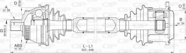 Open Parts DRS6404.00 - Piedziņas vārpsta autodraugiem.lv