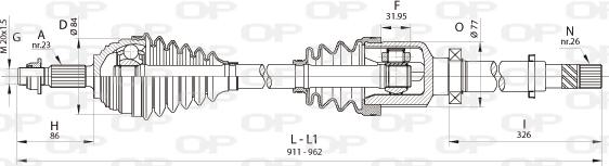 Open Parts DRS6401.00 - Piedziņas vārpsta autodraugiem.lv