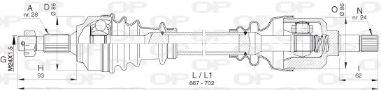 Open Parts DRS6402.00 - Piedziņas vārpsta autodraugiem.lv