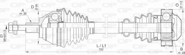 Open Parts DRS6407.00 - Piedziņas vārpsta autodraugiem.lv