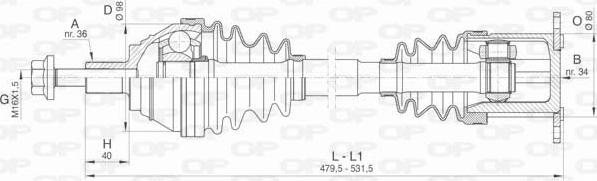 Open Parts DRS6415.00 - Piedziņas vārpsta autodraugiem.lv