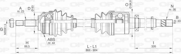 Open Parts DRS6436.00 - Piedziņas vārpsta autodraugiem.lv