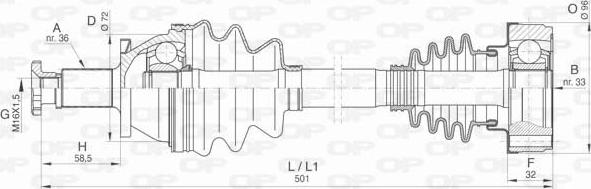 Open Parts DRS6421.00 - Piedziņas vārpsta autodraugiem.lv