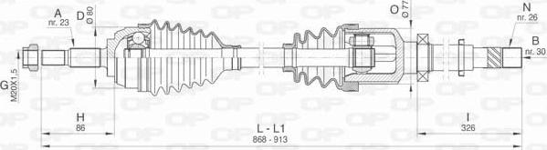 Open Parts DRS6476.00 - Piedziņas vārpsta autodraugiem.lv