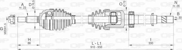 Open Parts DRS6473.00 - Piedziņas vārpsta autodraugiem.lv