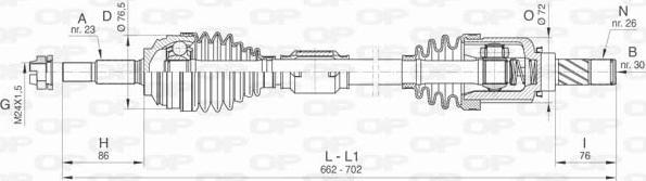 Open Parts DRS6472.00 - Piedziņas vārpsta autodraugiem.lv