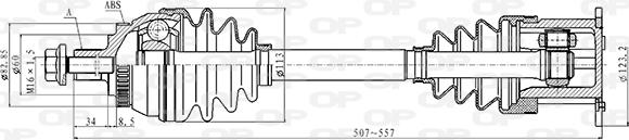 Open Parts DRS6502.00 - Piedziņas vārpsta autodraugiem.lv