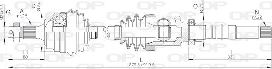 Open Parts DRS6093.00 - Piedziņas vārpsta autodraugiem.lv