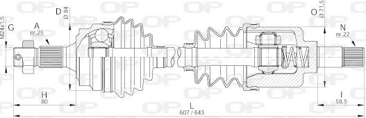 Open Parts DRS6092.00 - Piedziņas vārpsta autodraugiem.lv