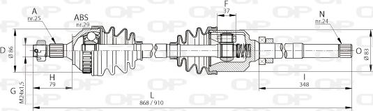 Open Parts DRS6045.00 - Piedziņas vārpsta autodraugiem.lv