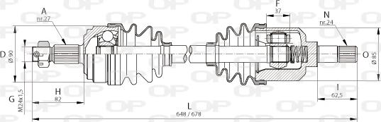 Open Parts DRS6046.00 - Piedziņas vārpsta autodraugiem.lv