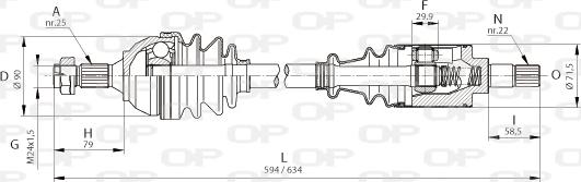 Open Parts DRS6040.00 - Piedziņas vārpsta autodraugiem.lv