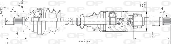 Open Parts DRS6041.00 - Piedziņas vārpsta autodraugiem.lv