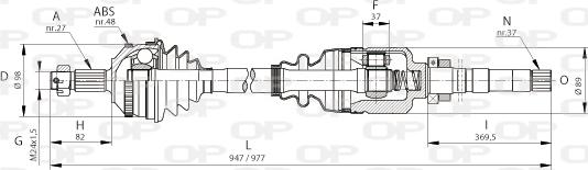 Open Parts DRS6053.00 - Piedziņas vārpsta autodraugiem.lv