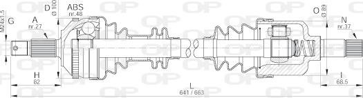 Open Parts DRS6052.00 - Piedziņas vārpsta autodraugiem.lv