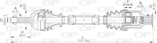 Open Parts DRS6065.00 - Piedziņas vārpsta autodraugiem.lv