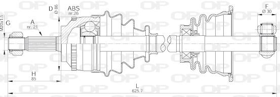 Open Parts DRS6066.00 - Piedziņas vārpsta autodraugiem.lv