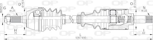 Open Parts DRS6004.00 - Piedziņas vārpsta autodraugiem.lv