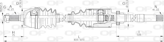 Open Parts DRS6005.00 - Piedziņas vārpsta autodraugiem.lv