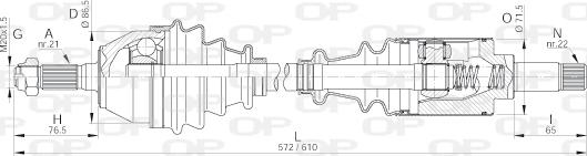 Open Parts DRS6006.00 - Piedziņas vārpsta autodraugiem.lv