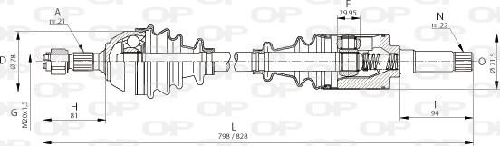 Open Parts DRS6001.00 - Piedziņas vārpsta autodraugiem.lv