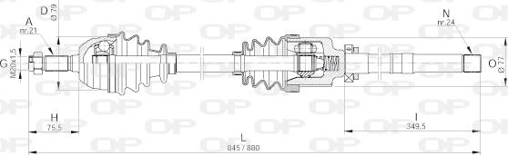 Open Parts DRS6003.00 - Piedziņas vārpsta autodraugiem.lv