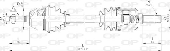 Open Parts DRS6002.00 - Piedziņas vārpsta autodraugiem.lv