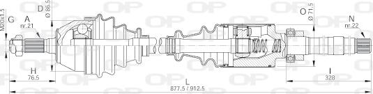 Open Parts DRS6019.00 - Piedziņas vārpsta autodraugiem.lv