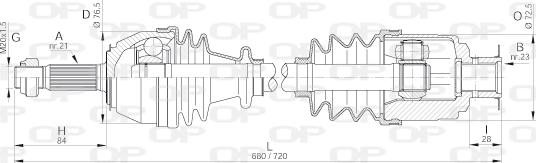 Open Parts DRS6011.00 - Piedziņas vārpsta autodraugiem.lv