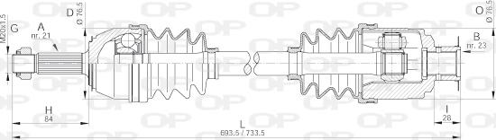 Open Parts DRS6013.00 - Piedziņas vārpsta autodraugiem.lv