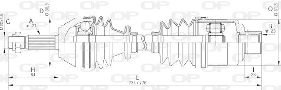 Open Parts DRS6017.00 - Piedziņas vārpsta autodraugiem.lv