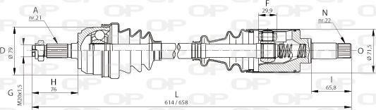 Open Parts DRS6084.00 - Piedziņas vārpsta autodraugiem.lv