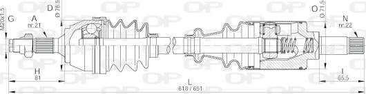 Open Parts DRS6086.00 - Piedziņas vārpsta autodraugiem.lv