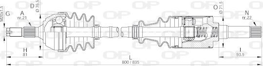 Open Parts DRS6087.00 - Piedziņas vārpsta autodraugiem.lv