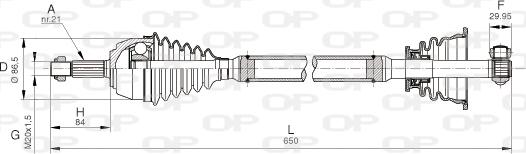 Open Parts DRS6036.00 - Piedziņas vārpsta autodraugiem.lv