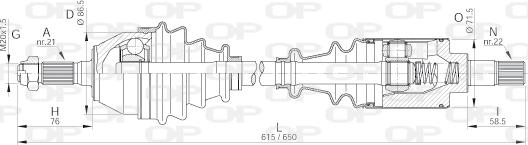 Open Parts DRS6030.00 - Piedziņas vārpsta autodraugiem.lv