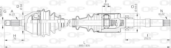 Open Parts DRS6031.00 - Piedziņas vārpsta autodraugiem.lv