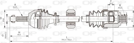 Open Parts DRS6037.00 - Piedziņas vārpsta autodraugiem.lv