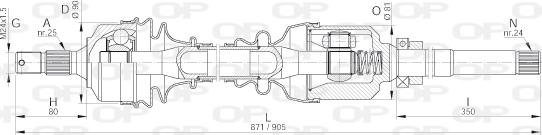 Open Parts DRS6024.00 - Piedziņas vārpsta autodraugiem.lv